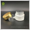 100g leeres cremefarbenes Milchglas mit goldenem Aluminiumdeckel